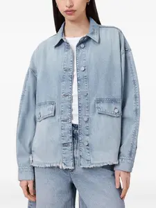 Джинсовая куртка с бахромой AllSaints, синий