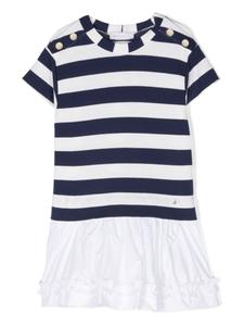 Monnalisa полосатое платье-футболка с баской, белый