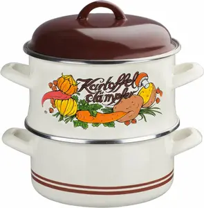 Кастрюля-пароварка GSW, белый / коричневый