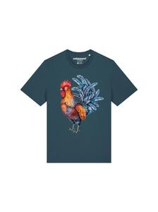 Футболка с принтом GRIMMIGER GOCKEL watapparel, бирюзовый