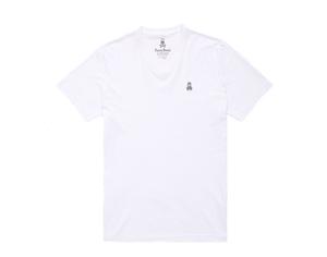 Классическая белая мужская футболка Psycho Bunny с v-образным вырезом для больших и высоких B9U100ARPC-WHT, белый