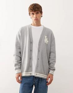 Вязаный кардиган New Era LA Dodgers серого цвета