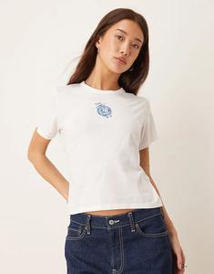 Детская футболка Abercrombie & Fitch с изображением диско-шара белого цвета