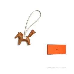 HERMES Кожаный аксессуар из ягнёнка унисекс коричневый, Brown