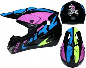 Шлем мотокроссовый Ceglia для езды по бездорожью, черный / синий / розовый