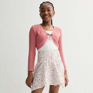 Детский сет для девочек 7-16 лет: лонгслив-болеро, топ-ками и короткая юбка Iz Byer