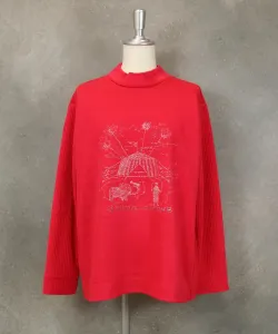 Пуловер с ребристыми рукавами и вышивкой Studio Picone, цвет Pink(025)