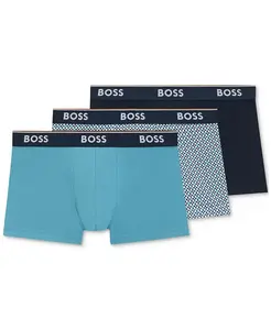 Мужские трусы-боксеры Power 3-Pk с логотипом на резинке Hugo Boss