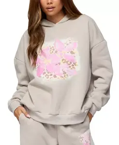 Худи с рисунком дикого лепестка Edikted, бежевый