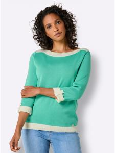 Свитер с рукавами 3/4 в бирюзовом цвете creation L