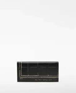 Женский кожаный кошелёк с принтом Adolfo Dominguez, черный