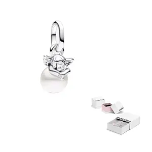 Pandora Серебряное колье 925 пробы с жемчугом для женщин