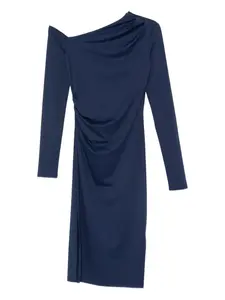 Платье миди с асимметричным вырезом Patrizia Pepe, синий