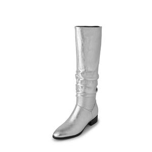 Yeezyy Reezy Женские сапоги до колена на каблуке 3,5 см серебристые, цвет Silver