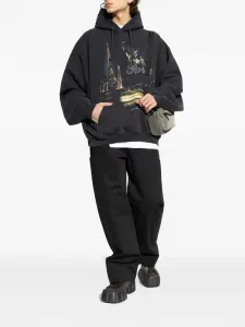 Толстовка с графическим принтом Vetements, черный