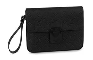 LOUIS VUITTON Кожаная клатч Regular Men's Black