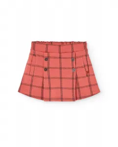 Детская короткая плиссированная юбка в клетку Boboli, оранжевый
