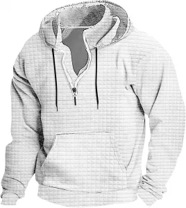 Мужская худи с воротником-стойкой и карманом