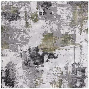 Ковер SAFAVIEH, 161 x 161 см, Craft Collection, Grey & Green, современный абстрактный дизайн, не линяет и прост в уходе, идеален для помещений с высокой проходимостью в гостиной, спальне (CFT820Y)