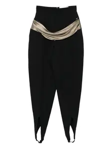 Брюки со штрипками и драпировкой Burc Akyol, черный