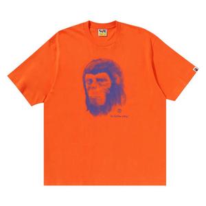 Футболка BAPE Pixel Comic Ape Head Relaxed Fit Tee, Orange