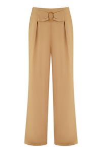 Широкие брюки со складками спереди Yumi, светло-коричневый