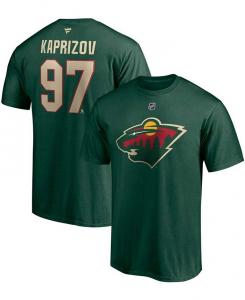 Мужская зеленая футболка Kirill Kaprizov Minnesota Wild Authentic Stack с именем и номером Fanatics, зеленый