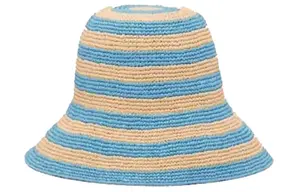 PRADA Панама шляпа женская синяя/абрикосовая, Blue/Apricot