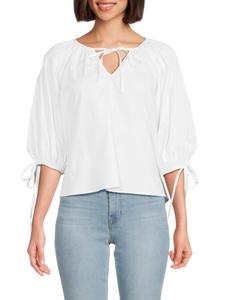 Топ из поплина с рукавами три четверти Renee C., белый