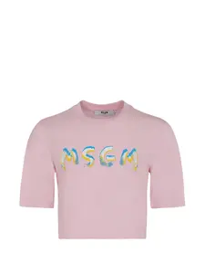 Футболка с логотипом Msgm Kids, розовый