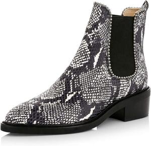 Женские ботильоны FSJ Chelsea с закрытым носком, массивным низким каблуком и водонепроницаемой подошвой, размеры 4-15 США, Snake Print