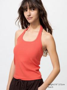 Бюстгальтер-Топ с открытой спиной и бретелью через шею Uniqlo, оранжевый