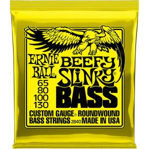 Струны Ernie Ball Beefy Slinky для электрической бас-гитары с никелевой обмоткой — калибр 65–130