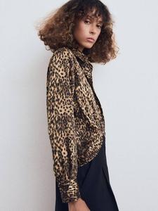 Пиджак из сатина с леопардовым принтом Piedra Mango, Brown