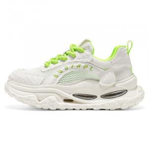 Амортизирующие, износостойкие, дышащие, увеличивающие рост низкие массивные кроссовки для мужчин Wooden Rabbit, White Green