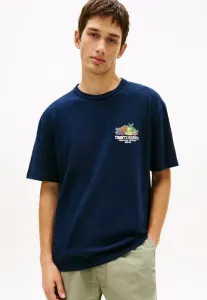 Футболка с графическим принтом, текстурированная, свободного кроя, с круглым вырезом. Tommy Jeans, Dark Night Navy