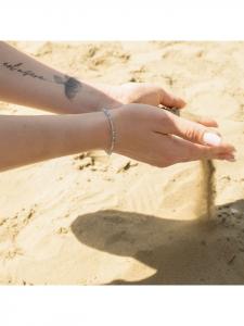 Adeliás Женский браслет из нержавеющей стали, 17 см, серебристый