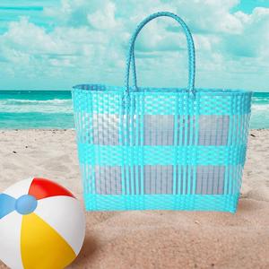 Плетеная сумка-шоппер или сумка через плечо FASHNZFAB, Turquoise