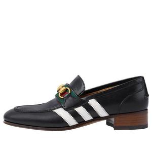 Кроссовки x adidas loafer 'black leather' Gucci, черный