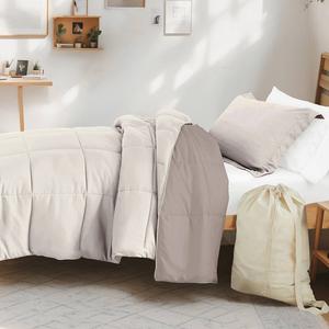 Комплект для колледжа, комплект двусторонних одеял, комплект простыней с рисунком, подушки и сумка для белья (Twin XL) Urban Loft, цвет Natural Latte