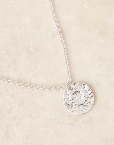 Ожерелье с кулоном в виде кованой монеты цвета состаренного серебра Asos Design