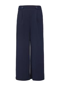 Широкие брюки со складками спереди QS, темно-синий