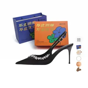 WOXXXN Женские туфли на высоком каблуке шампань-черные [в коробке] (с подарком), цвет Black[Box Included](Gift Included)