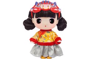 Новогодняя кукла набор из 3 штук, талисман года тигра шарнирная кукла 9см Ddung