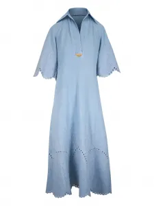 Платье миди с английской вышивкой Zimmermann, синий