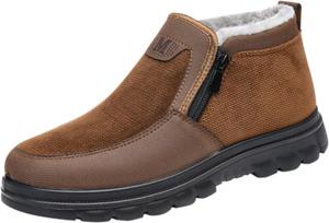 Женские и мужские зимние ботинки, утепленные, слипоны, ботильоны до щиколотки, противоскользящие, водоотталкивающие, полностью с меховой подкладкой, уличные кроссовки Generic, Brown