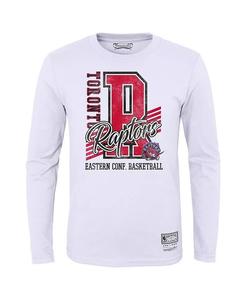 Футболка Big Boys White Distressed Toronto Raptors Hardwood Classics Make The Cut с длинным рукавом Mitchell & Ness