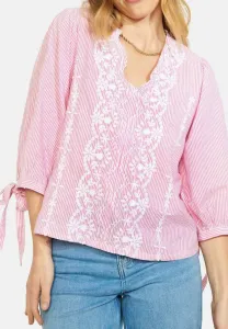 Вышитая полосатая блузка Lolaliza, Light Pink