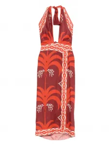 Платье Buen Viento с вырезом халтер и принтом Johanna Ortiz, красный