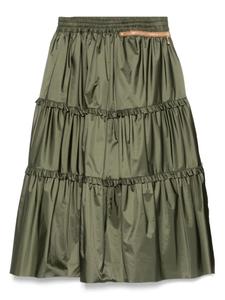 Юбка миди с ярусами Kolor, зеленый